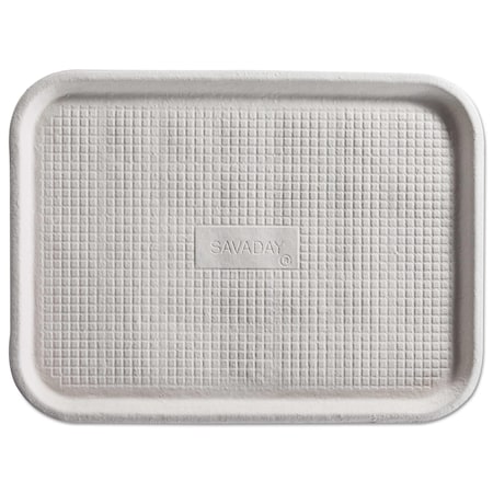 Chinet Savaday Molded Fiber Flat Food Tray, White, 12x16, PK200 20803